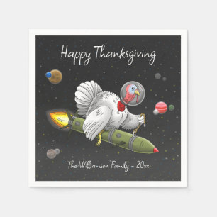 Rocket Turkey in outer space Napkins