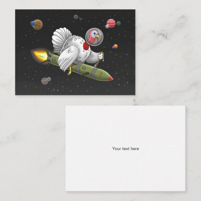 Rocket Turkey in Space Note Card (Front/Back)