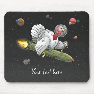 Rocket Turkey in the Galaxy Mouse Pad