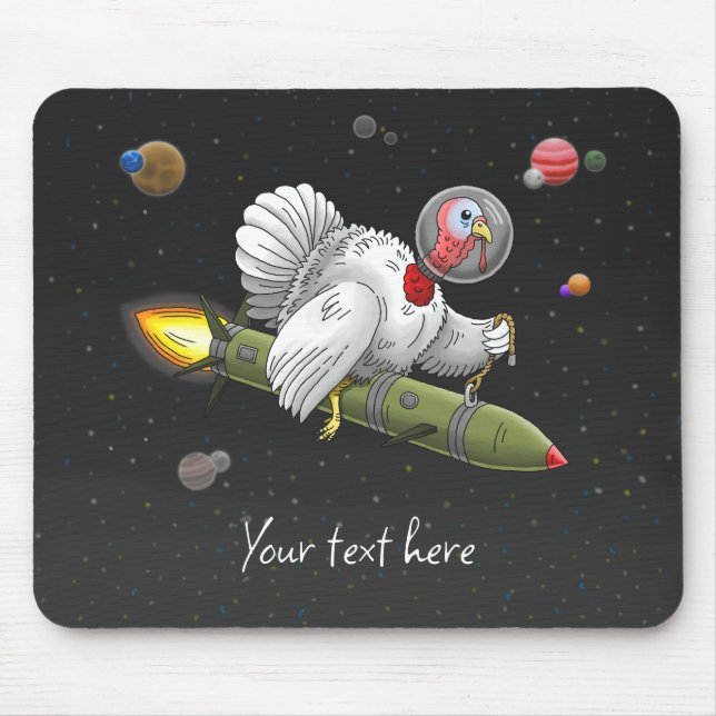 Rocket Turkey in the Galaxy Mouse Pad (Front)
