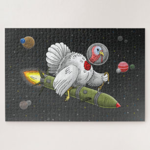 Rocket Turkey's journey through space Jigsaw Puzzle