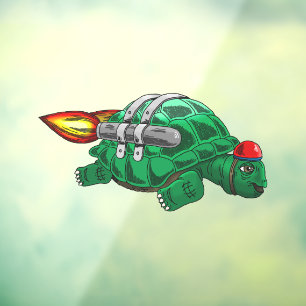 Rocket Turtle Window Cling