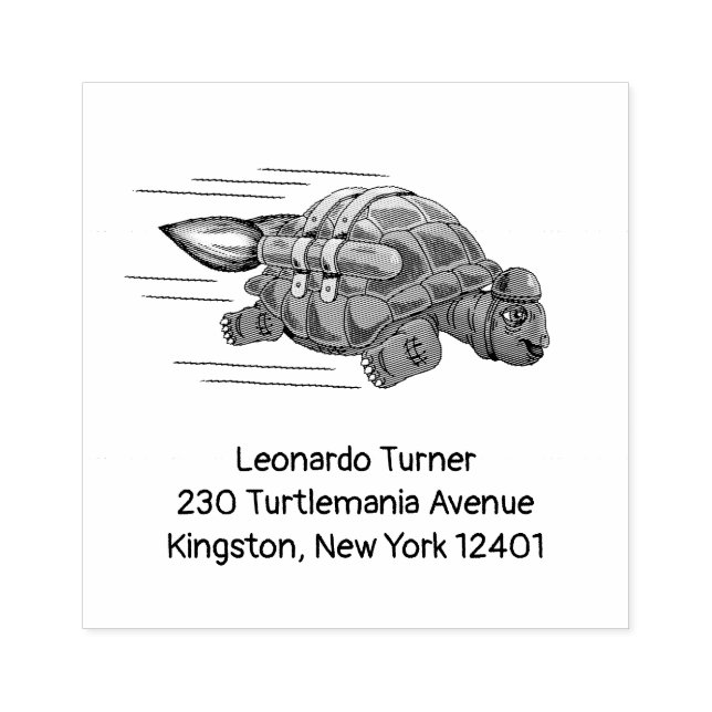 Rocket Turtle's Fast Ride Rubber Stamp (Imprint)