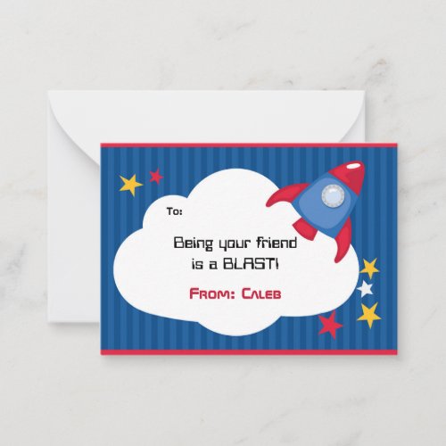 Rocket Valentine Cards _ Boys Outer Space