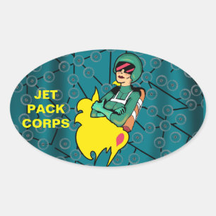 ROCKET WOMAN OVAL STICKER