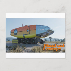 RocketLodge 3D Desert Road & Logo - Postcard