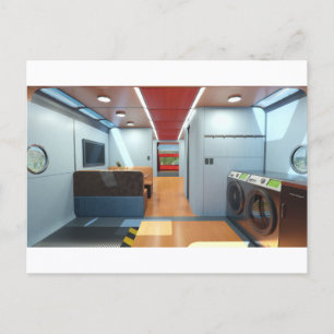 RocketLodge 3D Interior Living Quarters - Postcard