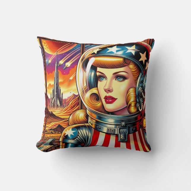 Rockets Among the Stars  Throw Pillow (Front)