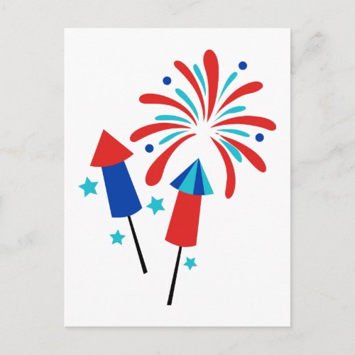 Rockets and Fireworks Postcard