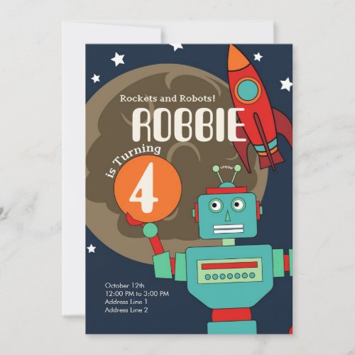 Rockets and Robots Invitation