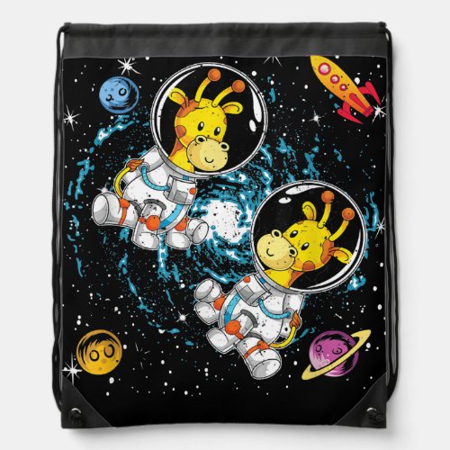 Rockets Astronaut Africa Zoo Animal Outer Space Gi Drawstring Bag