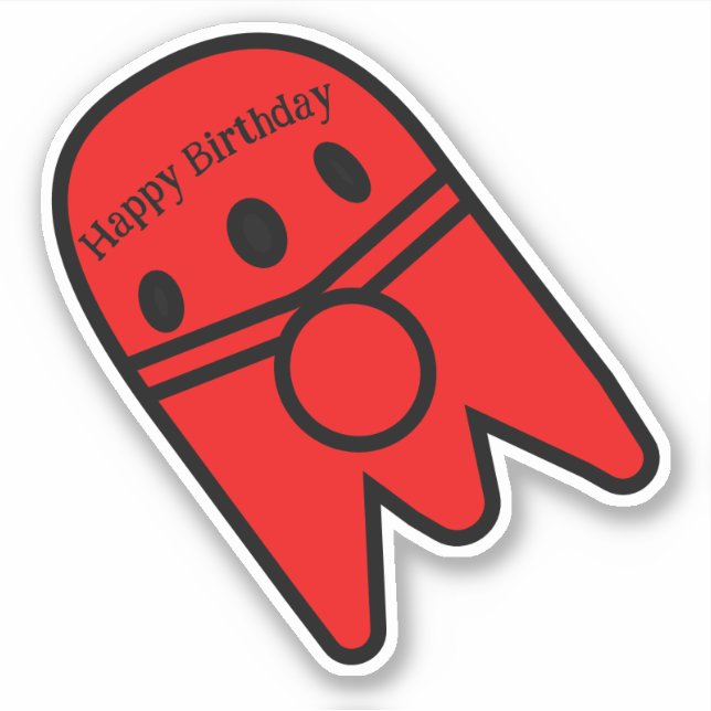 Rocketship Birthday Party Sticker (Front)