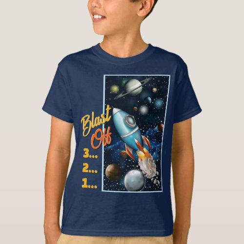 Rocketship Outer Space Adventure T_Shirt