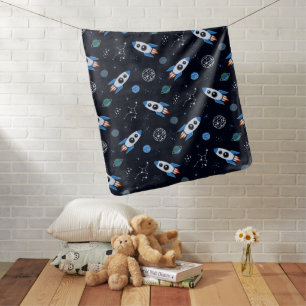 Rocketship Pattern Baby Blanket