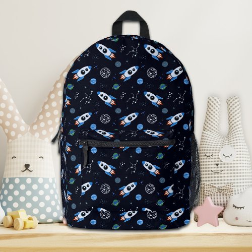 Rocketship Pattern Backpack