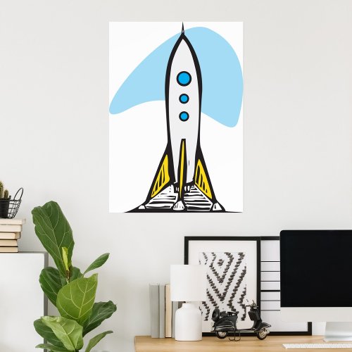 Rocketship Ready For Launch Poster