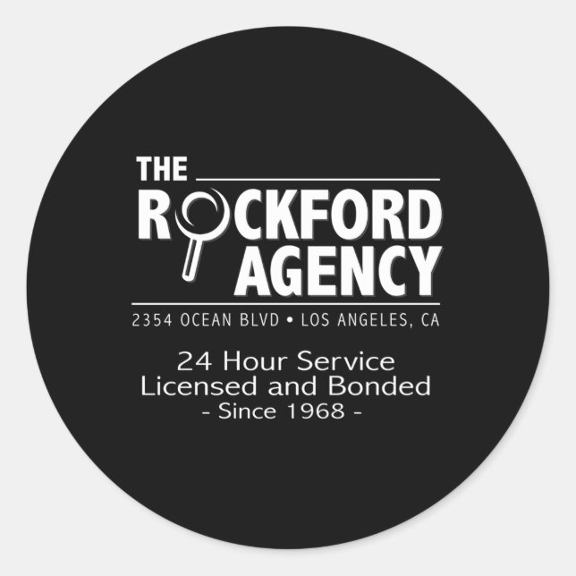 Rockford Files The Rockford Agency Tv Classic Round Sticker (Front)