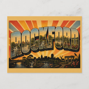 Rockford Illinois River Parks Art Postcard
