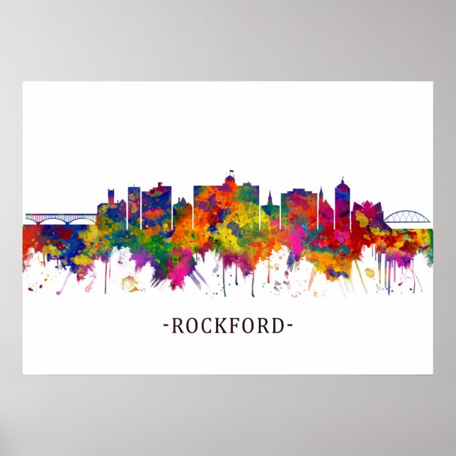 Rockford Illinois Skyline Poster (Front)