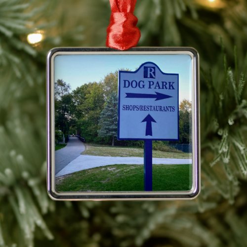 Rockford Michigan Dog Park Sign Metal Ornament