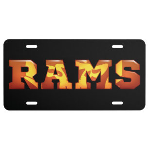 Rockford Rams License Plate