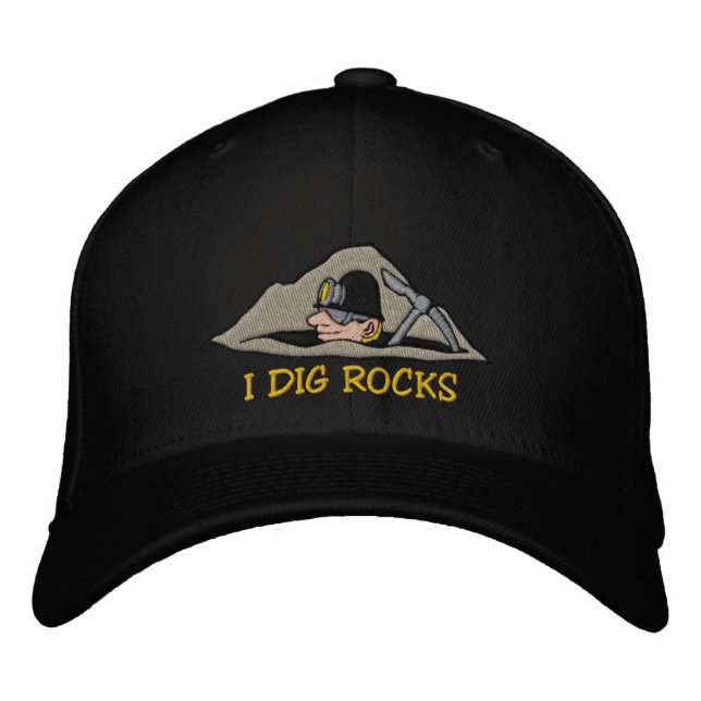 Rockhound "I Dig Rocks" Embroidered Cap (Front)