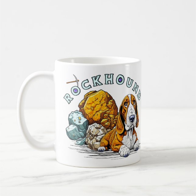 Rockhound Pun Coffee Mug (Left)