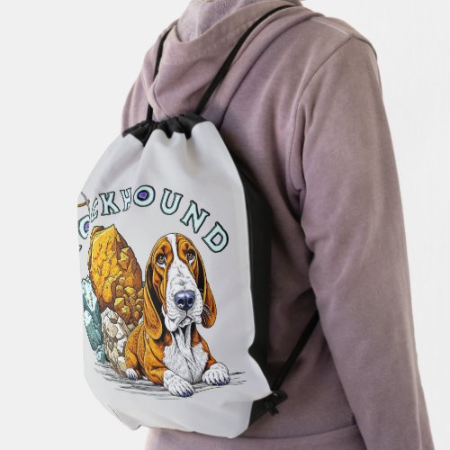 Rockhound Pun Drawstring Bag