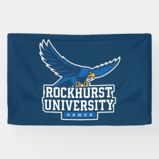 Rockhurst University Flying Hawk Mascot Wordmark Banner