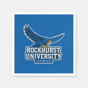 Rockhurst University Flying Hawk Mascot Wordmark Napkins