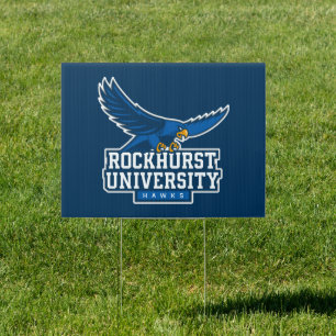 Rockhurst University Flying Hawk Mascot Wordmark Sign