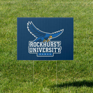 Rockhurst University Flying Hawk Mascot Wordmark Sign