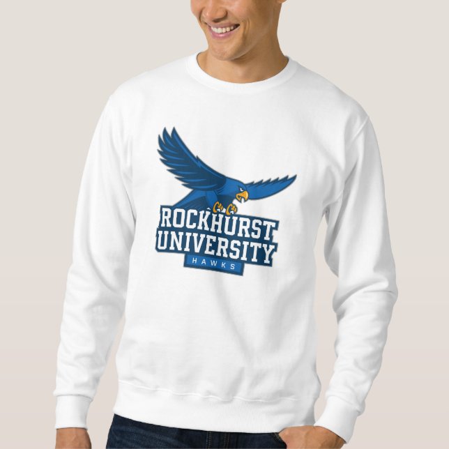 Rockhurst University Flying Hawk Mascot Wordmark Sweatshirt (Front)