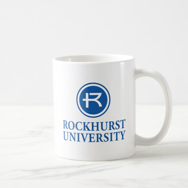 Rockhurst University Horizontal Wordmark Circle Coffee Mug (Right)