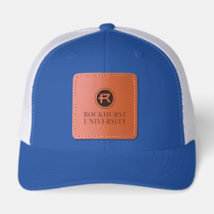 Rockhurst University Horizontal Wordmark Circle Leather Patch Hat