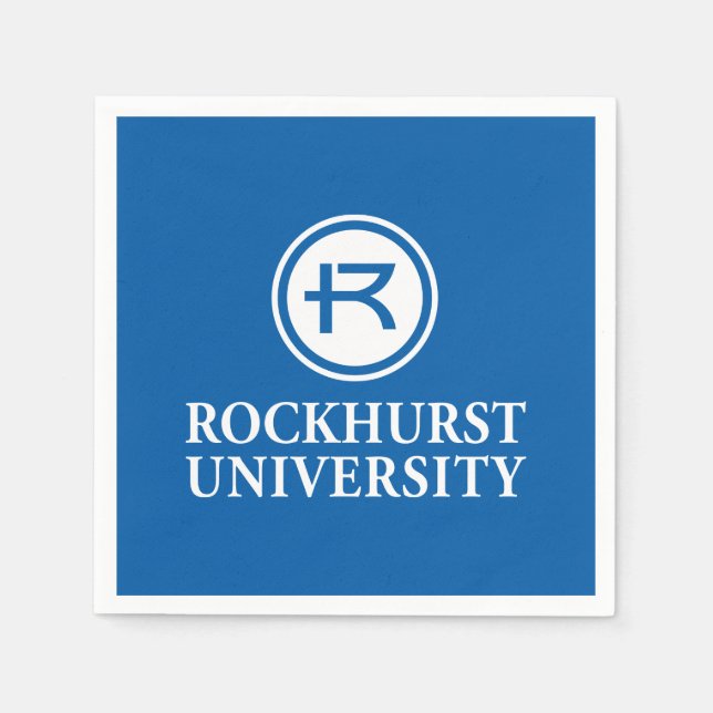 Rockhurst University Horizontal Wordmark Circle Napkins (Front)