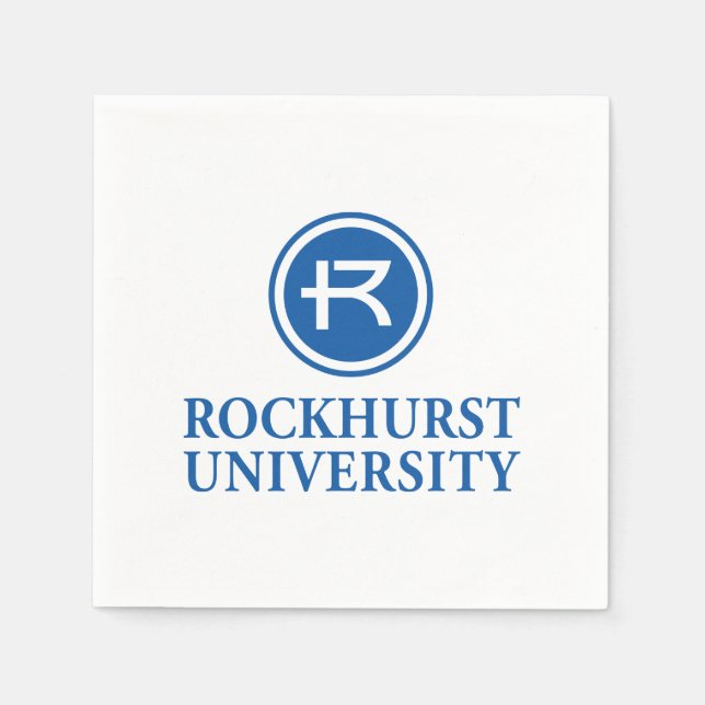 Rockhurst University Horizontal Wordmark Circle Napkins (Front)