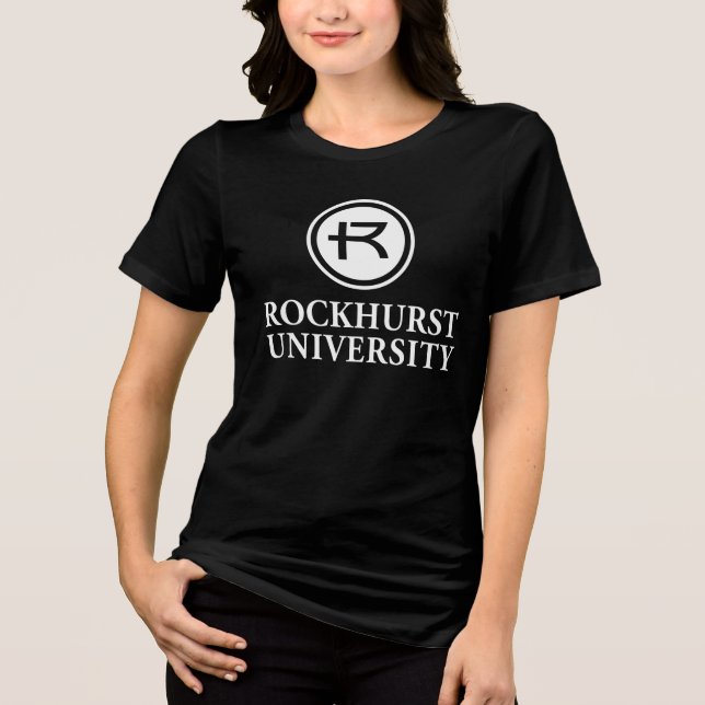 Rockhurst University Horizontal Wordmark Circle Tri-Blend Shirt (Front)
