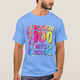 Rockin' 100 Days Of School Shirt Guitar Music Teac