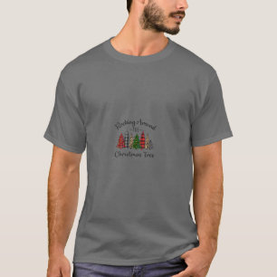 Rockin Around Christmas Tree Funny Christmas Leopa T-Shirt