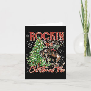 Rockin' Around The Christmas Cowboy Tree Santa Rid Card