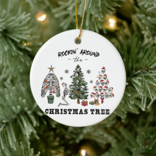 Rockin Around The Christmas Tree Ceramic Ornament