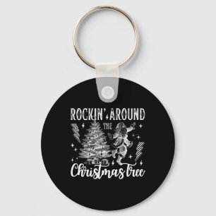 Rockin' Around The Christmas Tree Dancing Santa Cl Keychain