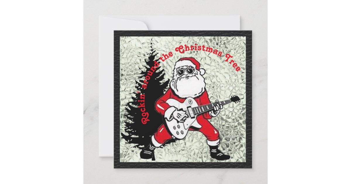 Rockin' Around the Christmas Tree Flat Card Zazzle