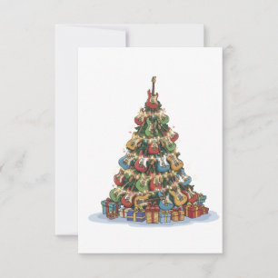Rockin' Around The Christmas Tree   Funny Guitaris Thank You Card