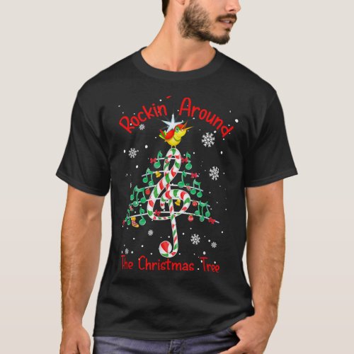Rockin Around The Christmas Tree Music Note Music T_Shirt