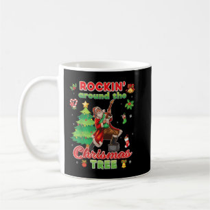 Rockin Around The Christmas Tree Santa Rock Playin Coffee Mug