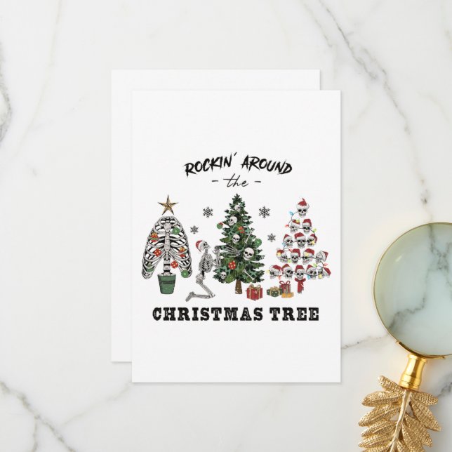 Rockin Around The Christmas Tree Thank You Card (Front/Back In Situ)