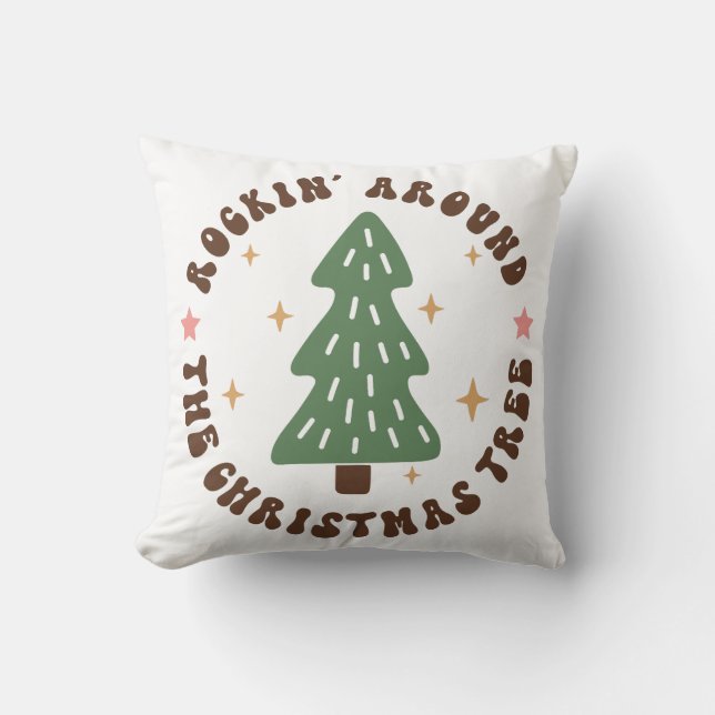 Rockin Around The Christmas Tree Throw Pillow (Front)