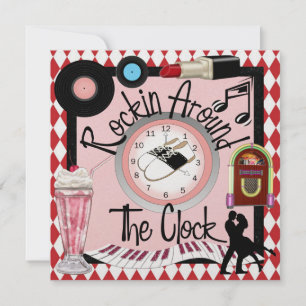 Rockin' Around the Clock Party - SRF Invitation